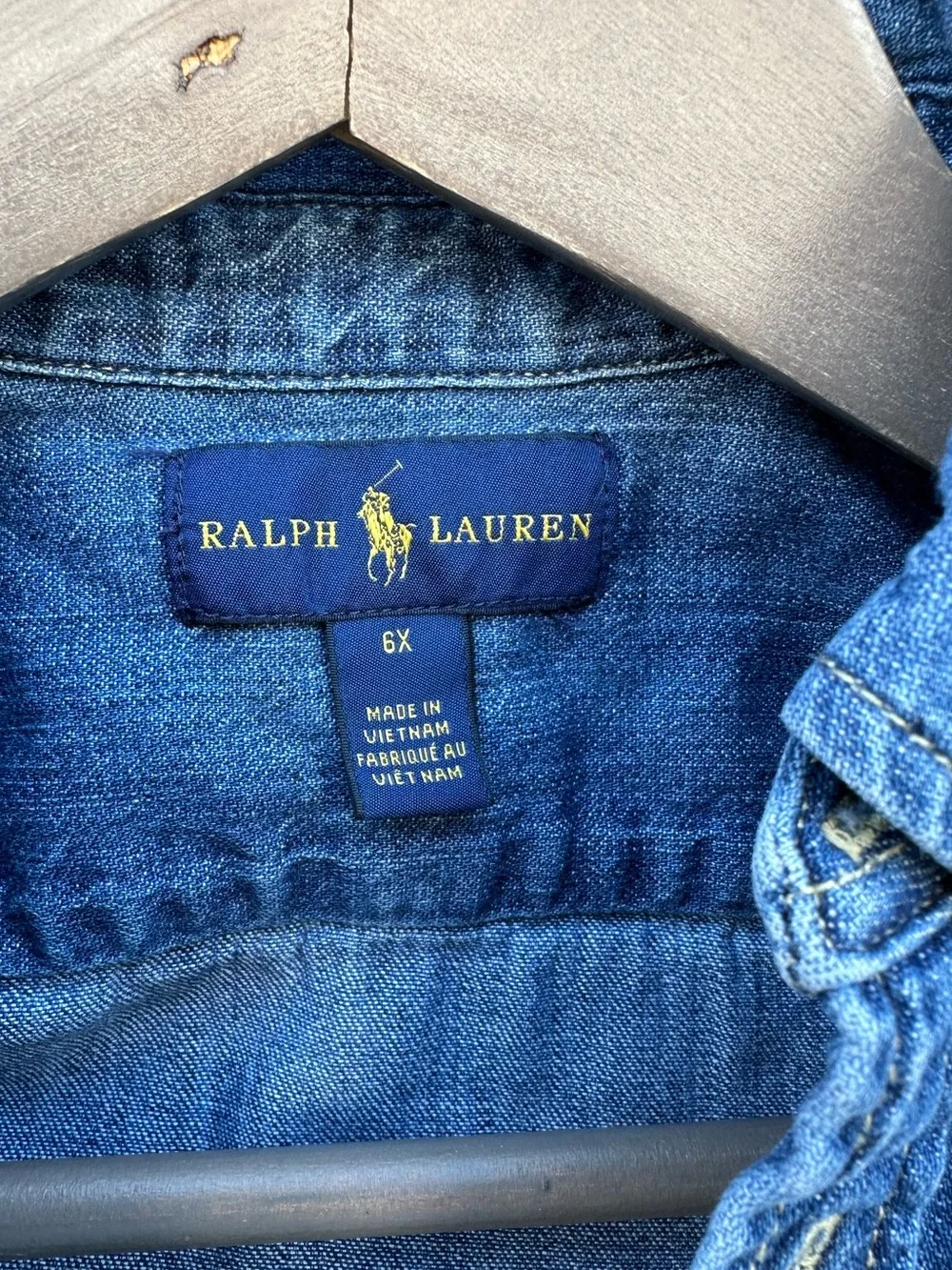 Polo Ralph Lauren Girls' Denim Shirt Dress with Belt Blue size 6X